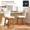 Costway 27" Swivel Bar Stools Set of 2/4 with Rubber Wood Legs Upholstered Linen Bar Chairs Beige/Gray